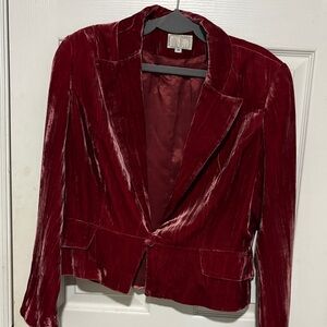 Alberto Makali Deep Red Velvet Blazer